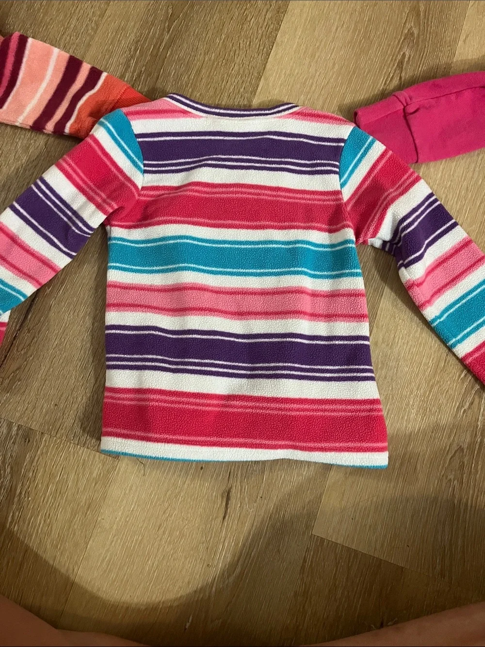Girls' Multi-Stripe Hooded Fleece & Pink Hooded Jacket Set